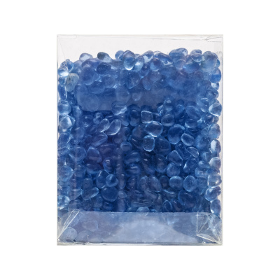 Стеклянная крошка окат.3-6 мм. синяя, 180 гр. (Beaded cobalt blue)