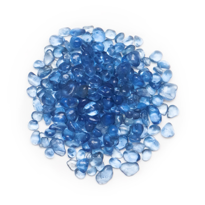 Стеклянная крошка окат.3-6 мм. синяя, 180 гр. (Beaded cobalt blue)