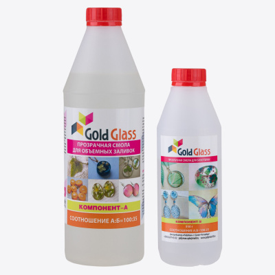 Эпоксидная смола прозрачная для заливок Gold Glass 1,35 кг