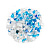 Стеклянная крошка окат.3-6 мм. сине-белая, 180 гр. Beaded cobalt blue+white